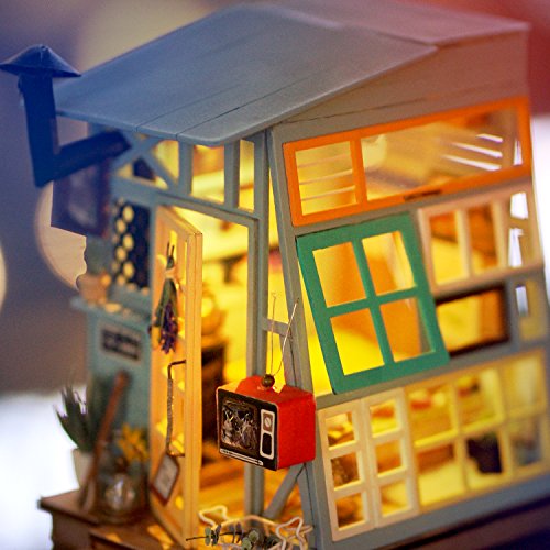 Rolife - Kit de casa de muñecas en miniatura de madera, puzle de casa 3D, decoración creativa de habitación con muebles y LED, Cabaña de madera, Cabaña de madera.