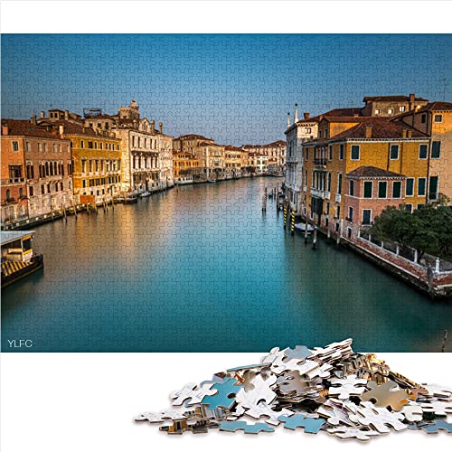 Rompecabezas 1000 Piezas Canal Italiano Gran Canal Panorama Rompecabezas de Papel 38x26 cm Educación Infantil Decoración de Halloween