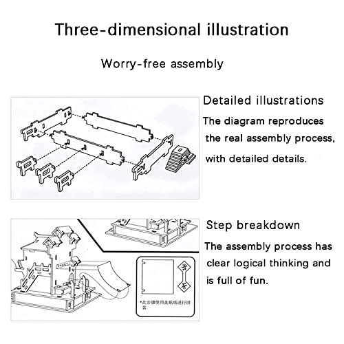 Rompecabezas 3D Rompecabezas dimensionales, Kits de Modelos de construcción de Castillos de Cuento de Hadas LED para Adultos y niños, para Regalo de colección de Edades 8-12