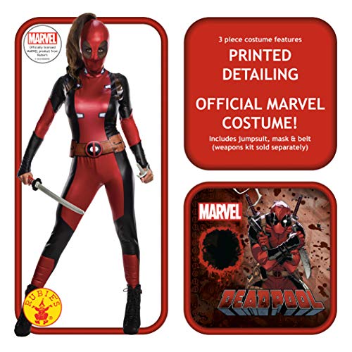 Rubies Disfraz oficial de Disney Marvel Deadpool para mujer, gama Secret Wishes, talla XS para mujer, Reino Unido 6-8