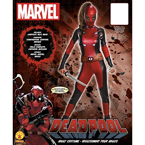 Rubies Disfraz oficial de Disney Marvel Deadpool para mujer, gama Secret Wishes, talla XS para mujer, Reino Unido 6-8