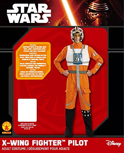 Rubies Disfraz oficial de Star Wars X-Wing Fighter Pilot Deluxe para adultos, talla XL