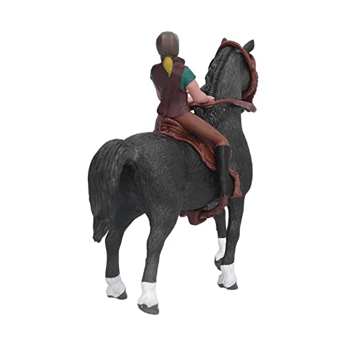 RUIRUIY Juego clásico inglés de Caballos y Jinetes, Modelos de Caballos, Juguetes con Figuras de Potro, Juguetes educativos de Ciencia realistas, Figura de Montar Coleccionable(Jinete Azul)