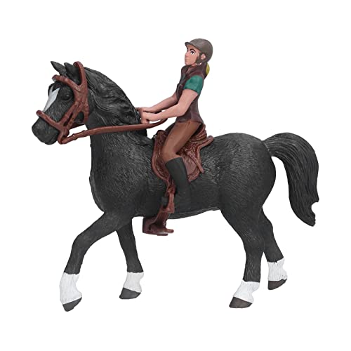 RUIRUIY Juego clásico inglés de Caballos y Jinetes, Modelos de Caballos, Juguetes con Figuras de Potro, Juguetes educativos de Ciencia realistas, Figura de Montar Coleccionable(Jinete Azul)