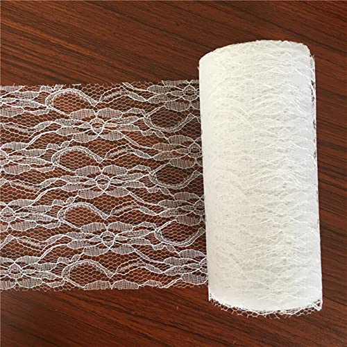 RUIXINLI 15 cm 10 Yards Tulle Roll Thole Lace Roll Teléfono de la Red for la Falda de Tutu for la Silla de la Boda de la Fiesta Mesa de Arco (Color : NA01 White, Size : Gratis)