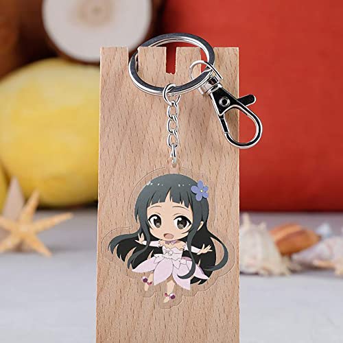 S-TZYY Sword Art Online Llavero, Asuna Krito Anime Acrylic Colgante Llaveros Gran Accesorio para Fanáticos del Anime 5.5 cm 6 Piezas