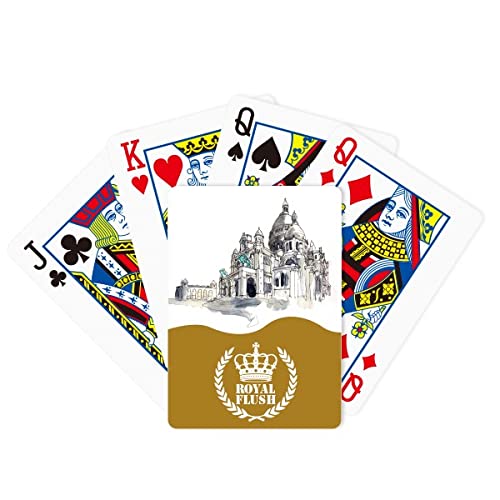 Sacre-Coeur en París Francia Royal Flush Poker Juego de cartas