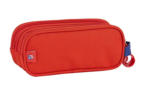 Safta 812058635 Estuche portatodo triple 3 cremalleras escolar Atlético de Madrid