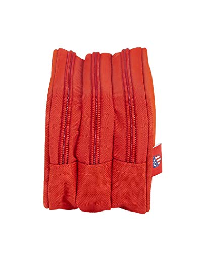 Safta 812058635 Estuche portatodo triple 3 cremalleras escolar Atlético de Madrid