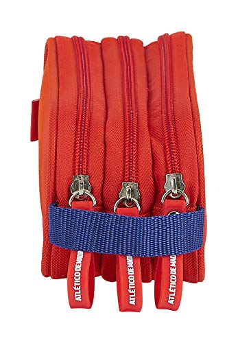 Safta 812058635 Estuche portatodo triple 3 cremalleras escolar Atlético de Madrid