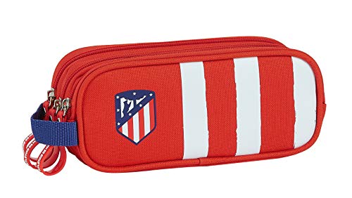 Safta 812058635 Estuche portatodo triple 3 cremalleras escolar Atlético de Madrid