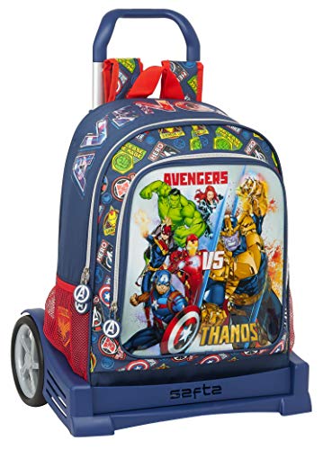 Safta Mochila 522 Espalda Ergonómica con Carro Evolution de Avengers Heroes Vs Thanos, 320x140x420mm, azul marino/multicolor, m (M860C)