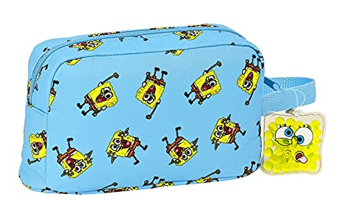 Safta Porta Desayunos Termo Térmica de Bob Esponja Positive Vibes, 215x65x120 mm, Azul Claro/Amarillo