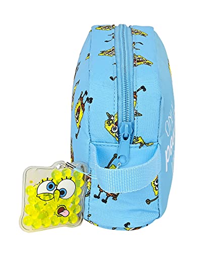 Safta Porta Desayunos Termo Térmica de Bob Esponja Positive Vibes, 215x65x120 mm, Azul Claro/Amarillo