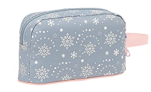 Safta Porta Desayunos Termo Térmica de Frozen II Magical Seasons, 215x65x120 mm, Gris Azulado/Rosa Claro