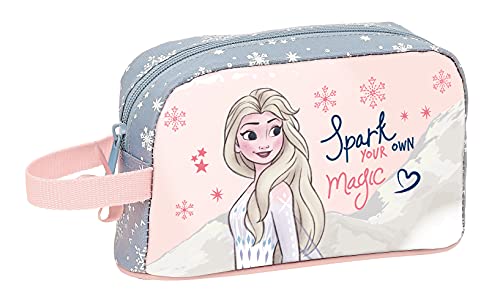 Safta Porta Desayunos Termo Térmica de Frozen II Magical Seasons, 215x65x120 mm, Gris Azulado/Rosa Claro