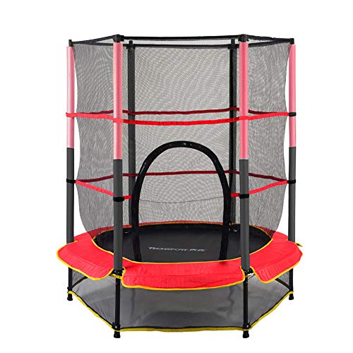 Sallurmose Cama elástica redonda de 1,5 m para niños, con red de seguridad, castillo hinchable para niños