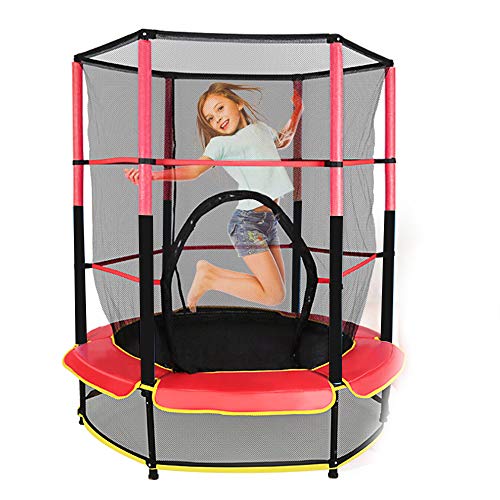 Sallurmose Cama elástica redonda de 1,5 m para niños, con red de seguridad, castillo hinchable para niños