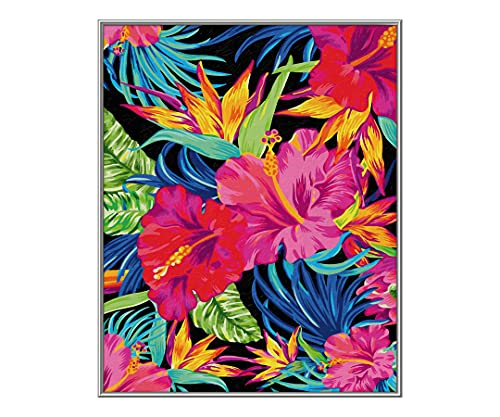 Schipper- Pintar por números con Flores exóticas para Adultos, Incluye Pincel y Pinturas acrílicas, 40 x 50 cm (Simba Toys 609130851)