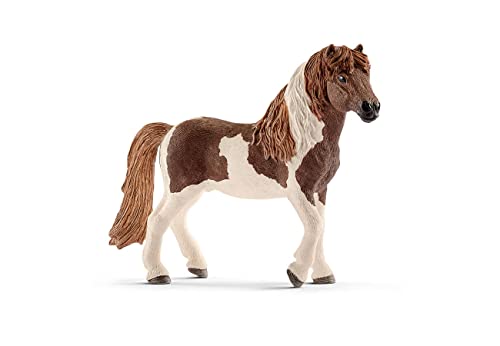 Schleich-13815 Caballo Semental Poni islandés, Color marrón, Blanco (1)