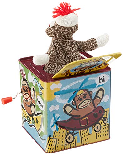 Schylling- Calcetines Monkey Jack EN LA Caja, Multicolor, 1 EA (SC-SMJB)