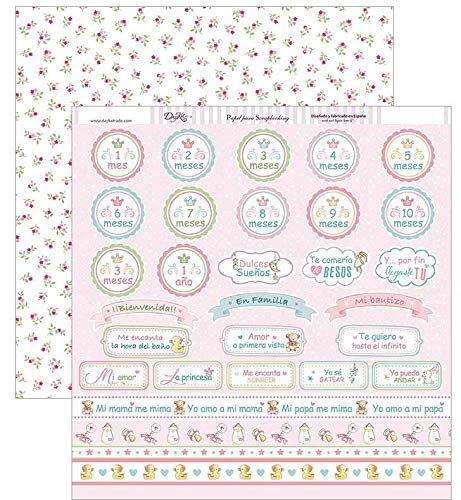 Set de 12 Papeles Mi primer año 30x30cm Dayka SCP-262