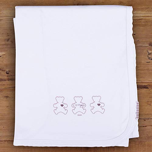 Sevira Kids - Manta ligera para bebé (algodón orgánico) blanco blanco Talla:90 x 80 cm