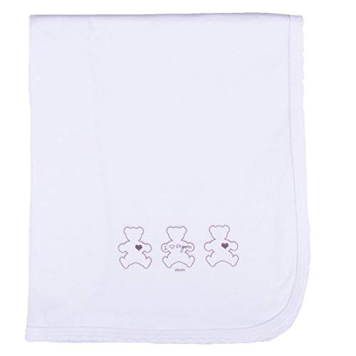 Sevira Kids - Manta ligera para bebé (algodón orgánico) blanco blanco Talla:90 x 80 cm