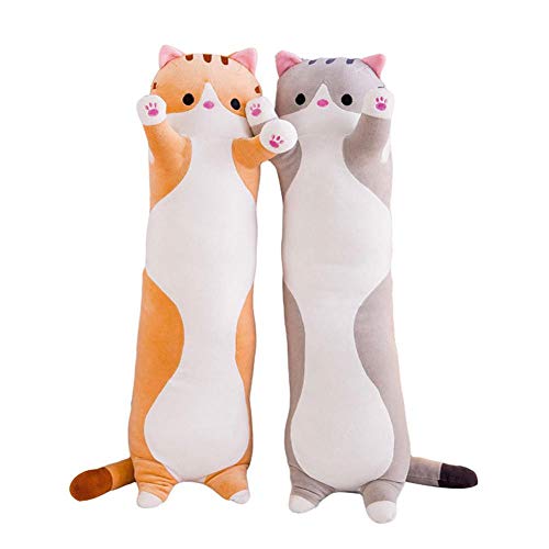 SFBBBO Almohada Lindo muñeco de Gato de Felpa Suave Gatito Relleno Almohada muñeca Juguete Regalo para niños Novia brown70cm