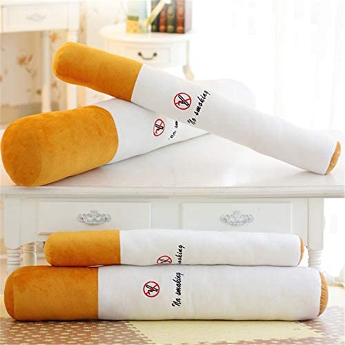 SHENJINGLI Lindas almohadas creativas de simulación de cigarrillos de humo de peluche para niños, dormitorios, sofás, coches, novias. (Color: A, tamaño: 80 cm)