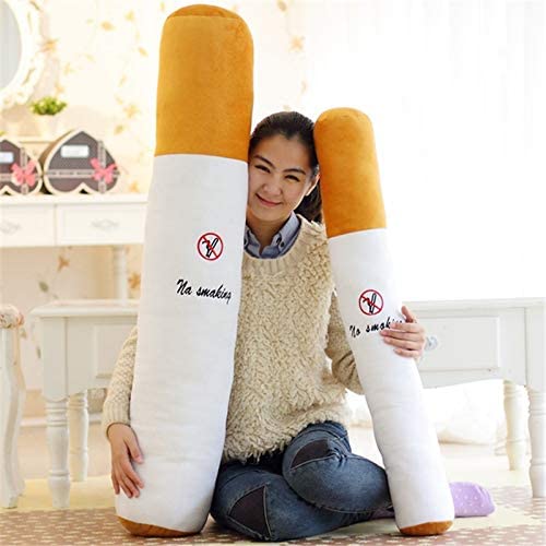 SHENJINGLI Lindas almohadas creativas de simulación de cigarrillos de humo de peluche para niños, dormitorios, sofás, coches, novias. (Color: A, tamaño: 80 cm)