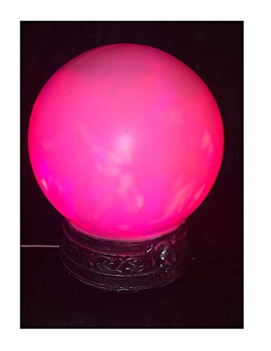 shoperama Bola de cristal mágica de 20 cm con pie y efectos de luz y sonido, adivinadora, mago, gitana, seherina