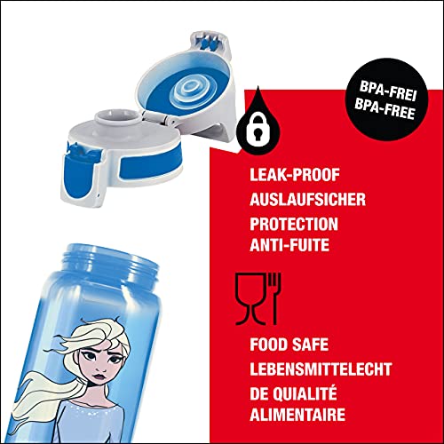 SIGG VIVA ONE Elsa II Cantimplora infantil (0.5 L), botella transparente sin sustancias nocivas y con tapa hermética, cantimplora para niños para usar con una mano