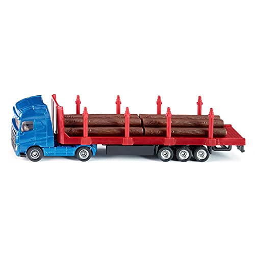 siku 1659, Transportador de troncos, 1:87, Metal/Plástico, Azul/Rojo, Incl. troncos