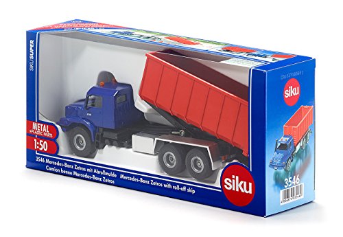 siku 3546 Camión volquete, 1:50, Metal/Plástico, Azul/Rojo, Contenedor rodante