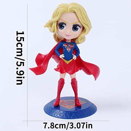 Simmpu Super Girl Decoración de La Torta Super Girl Cake Topper Suministros de Fiesta de Cumpleaños Cupcake Figurines Suministros de Fiesta Cake Toppers Figuras Decoración de Coche