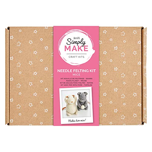 Simply Make Needle Kit, Create Your Own fieltro ratones, paquete de 2 por docrafts, multicolor, talla única