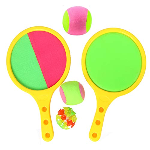 SIMUER Juego de Lanzamiento Y Pelota de Juego de Raqueta de Tenis Y Juego de Paleta de Bola,Juego Tirar Atrapar Pelotas de Tenis Base-Ball Juegos Raqueta Scratch Juegos Pelotas Ping Pong Verano Juego