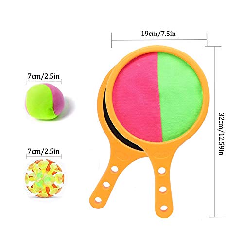 SIMUER Juego de Lanzamiento Y Pelota de Juego de Raqueta de Tenis Y Juego de Paleta de Bola,Juego Tirar Atrapar Pelotas de Tenis Base-Ball Juegos Raqueta Scratch Juegos Pelotas Ping Pong Verano Juego