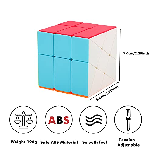 SISYS Speed Cube Fenghuolun Rompecabezas Cubo Mágico Liso Magic Puzzle Cube sin Pegatina Juguete Educativo para Niños y Adultos