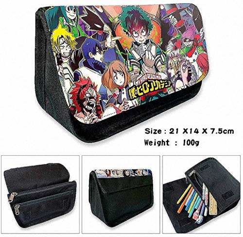 Slinlu Anime Escuela Mochila My Hero Academia Estuches Talega de Libros Colegio Ordenador portátil USB Mochila Casual Viajes Daypack para Adolescente Chicas y Mujeres,Black a,32×15×45cm