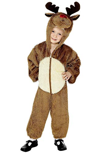 Smiffys Reindeer Costume Disfraz de reno, color marrón, Toddler-3-4 Years (BR30774T2)