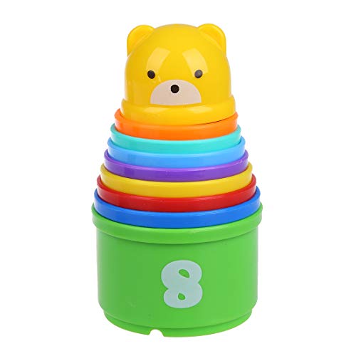 SODIAL(R) 9 Stacking Pilas Aprendizaje Contar Numero Copas Torre del bebe y Actividad Nino JUGUETE