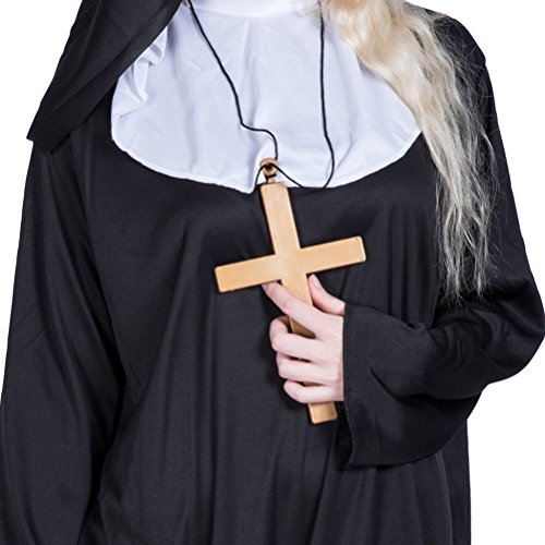 SOIMISSDisfraces de Halloween Disfraz de Monja Ropa de túnica Pañuelo en la Cabeza Big Gold Cross Disfraces Traje para Mujer