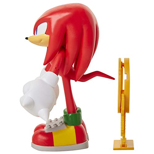 SONIC The Hedgehog - Jakks Knuckles Action 400534 Wave 1 - Figura de 10 cm con Disco de Cola Giratorio, tamaño Mediano, Color Rojo