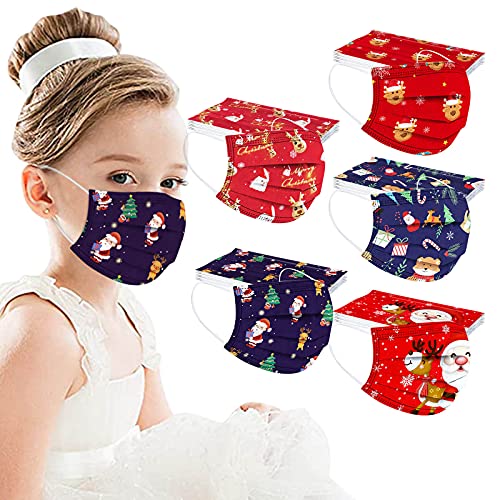 Sonnena 50 Unidades Niños,Desechable Tres Capa Non-woven para Infantiles,Multiclor Impresión Animados para Actividades al Aire Libre,Juegos,Navidad