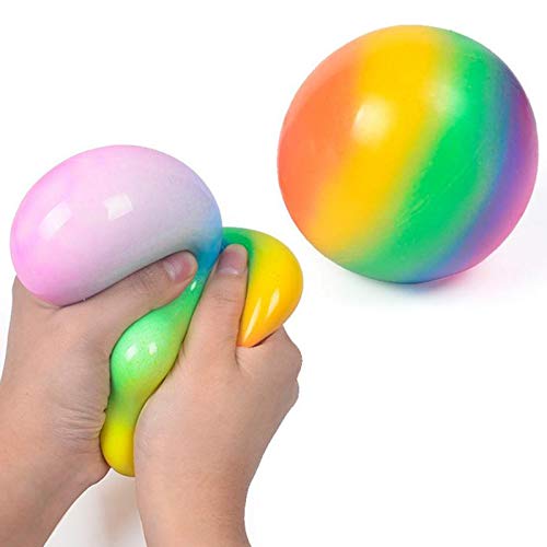 Stress Rainbow Ball, Anti-Stress Relief Ball, Fidget Toy para Adultos y Adolescentes, Alivie la ansiedad, Squishy Stress Relief Toy para niños, Colorful Squeeze Ball Juguete de descompresión