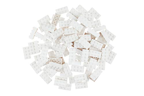 Strictly Briks - Classic Bricks - Set de Ladrillos para Construir de 2 x 4 - 100 % Compatible con Todas Las Grandes Marcas de Ladrillos - Blanco - 96 Piezas