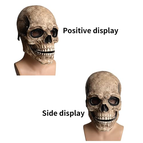 Suewidfay Máscara de Halloween para decoración de cabeza completa, máscara de calavera con boca móvil, máscaras de miedo para Halloween, fiesta de carnaval, cosplay