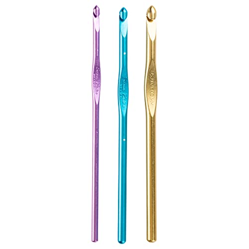 Susan Bates Silvalume Aluminum Crochet Hook Set-Sizes G, H, J